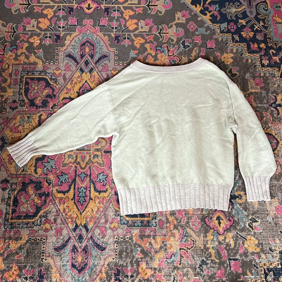 Free People Street Fair Knit Oversized Pullover Sweater Light Green & Grey sz S - Picture 12 of 12